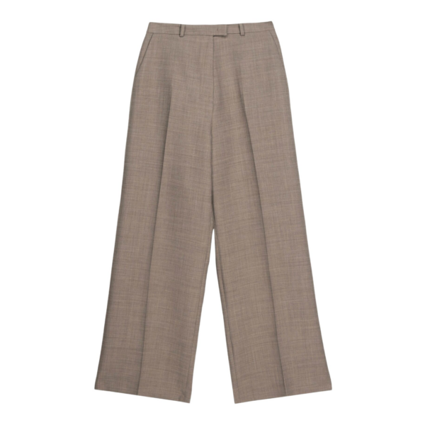 The Frankie Shop Brickell Trousers - Taupe Melange - Oversized Minimalist Pants in Grey - Shop at Coveti