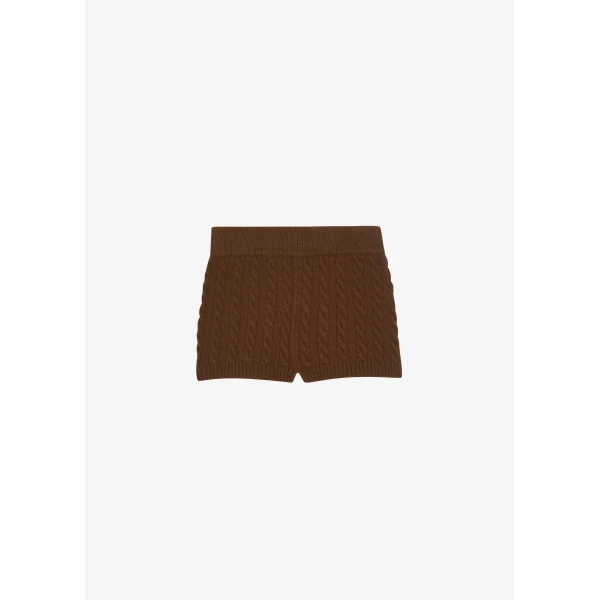 The Frankie Shop Brisbane Knit Mini Shorts – Brown, view 8