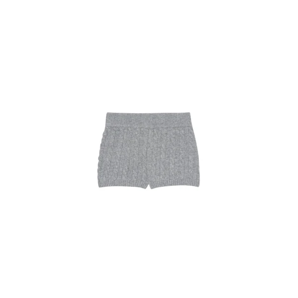 The Frankie Shop Brisbane Knit Mini Shorts - Grey - Oversized Minimalist Shorts in Grey - Shop at Coveti