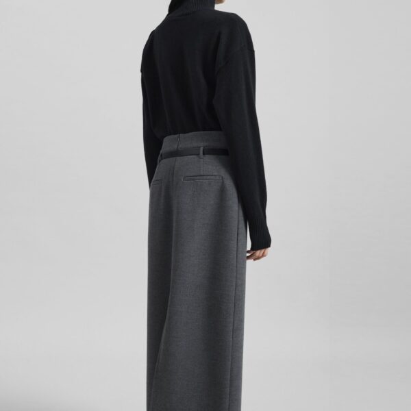 The Frankie Shop By Malene Birger Vanille Wool Sweater - Black - Oversized Minimalist Knitwear in Black - Shop at Coveti