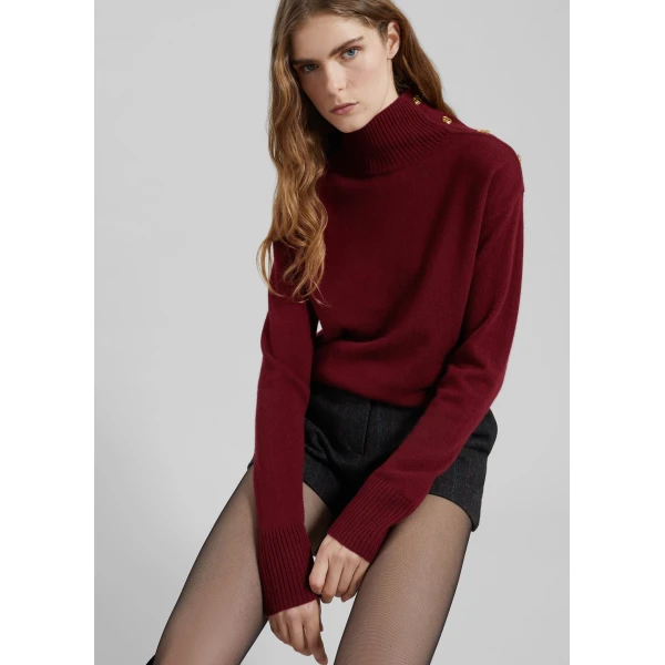 The Frankie Shop By Malene Birger Vanille Wool Sweater – Cabernet, view 2