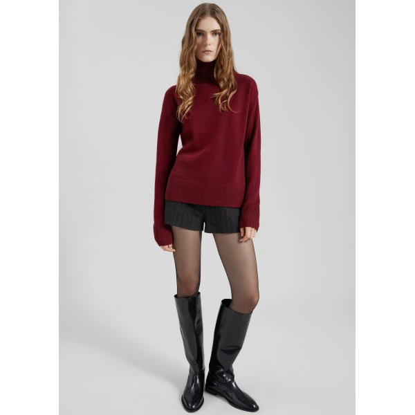 The Frankie Shop By Malene Birger Vanille Wool Sweater – Cabernet, view 3