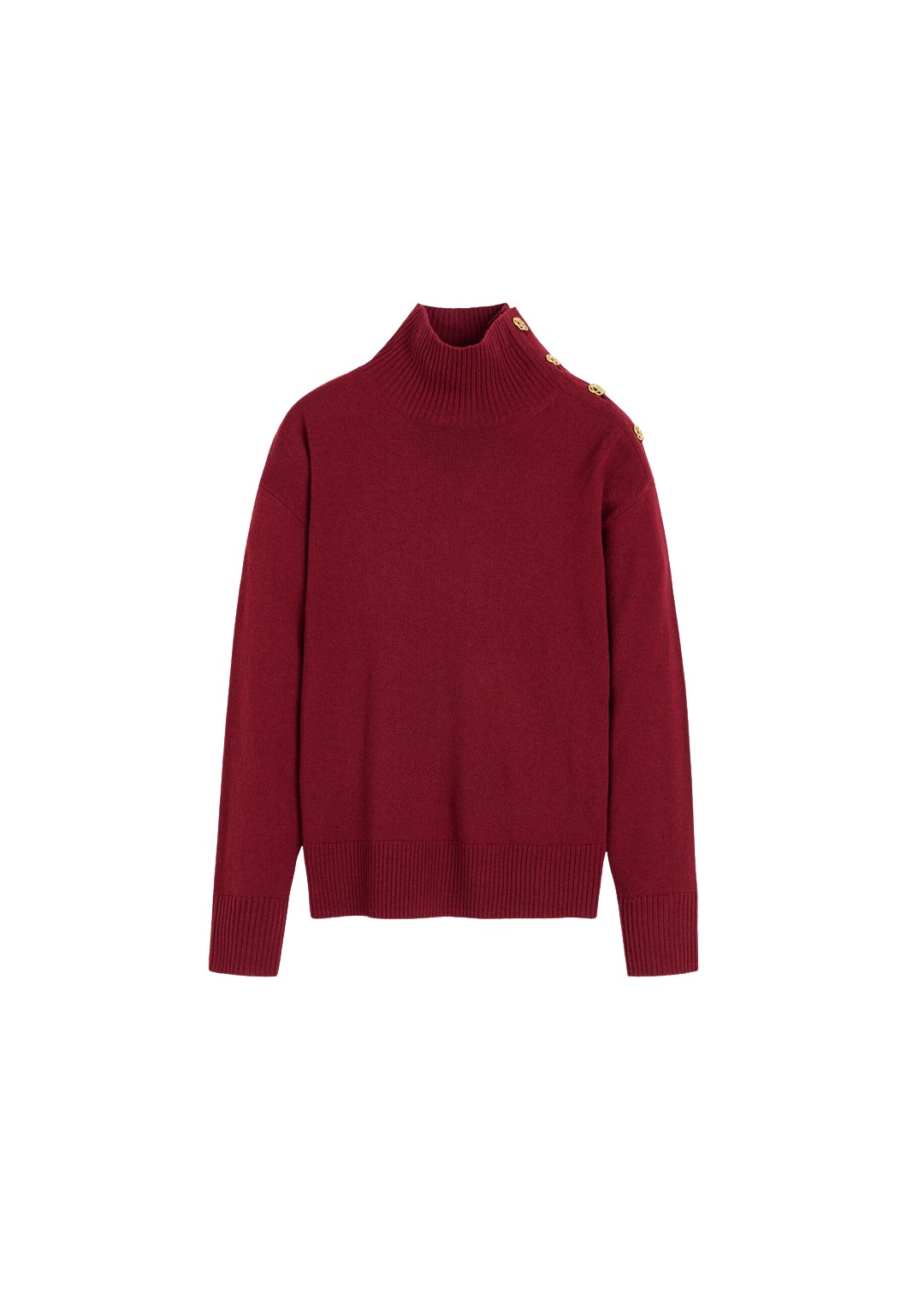 The-Frankie-Shop-By-Malene-Birger-Vanille-Wool-Sweater-Cabernet-coveti-998370_nobg The Frankie Shop By Malene Birger Vanille Wool Sweater - Cabernet - Oversized Minimalist Knitwear in Red - Shop at Coveti