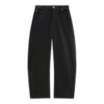 The Frankie Shop Caistor Corduroy Barrel Leg Pants - Black - Oversized Minimalist Pants in Black - Shop at Coveti
