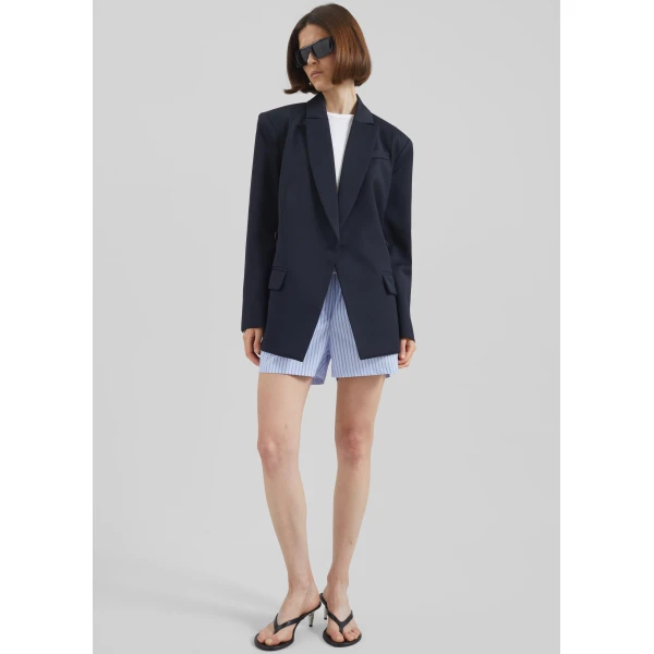 The Frankie Shop Calvay Crossover Blazer – Dark Navy, view 2