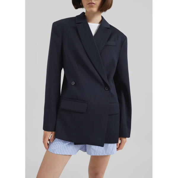 The Frankie Shop Calvay Crossover Blazer – Dark Navy, view 4