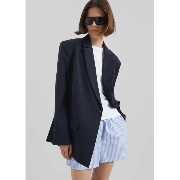 The Frankie Shop Calvay Crossover Blazer – Dark Navy, view 5