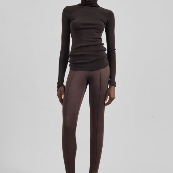 The Frankie Shop Caserta Stirrup Leggings - Brown - Oversized Minimalist Pants in Brown - Shop at Coveti