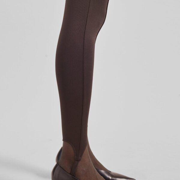 The Frankie Shop Caserta Stirrup Leggings - Brown - Oversized Minimalist Pants in Brown - Shop at Coveti