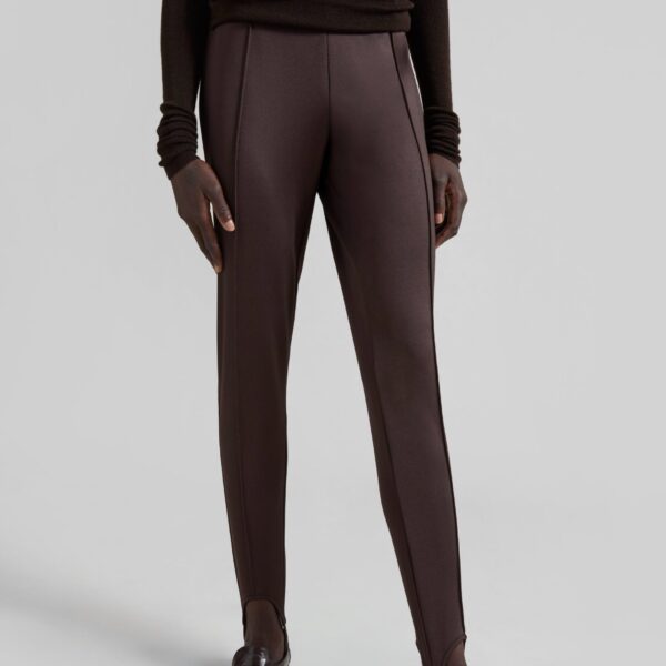The Frankie Shop Caserta Stirrup Leggings - Brown - Oversized Minimalist Pants in Brown - Shop at Coveti