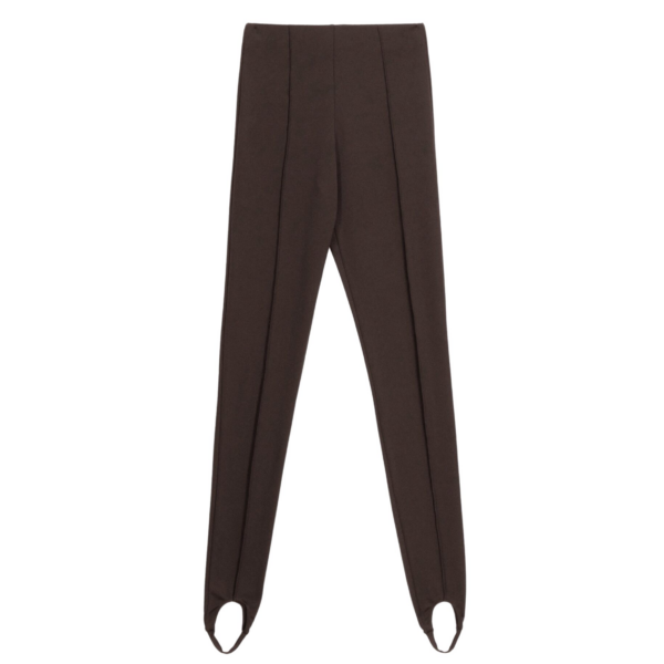 The Frankie Shop Caserta Stirrup Leggings - Brown - Oversized Minimalist Pants in Brown - Shop at Coveti