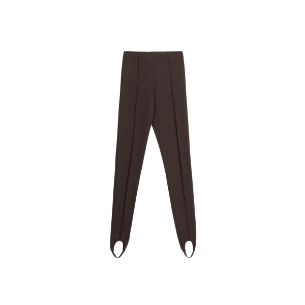 The Frankie Shop Caserta Stirrup Leggings - Brown - Oversized Minimalist Pants in Brown - Shop at Coveti