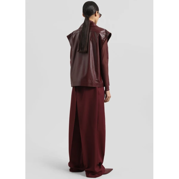 The Frankie Shop Cetina Leather Vest – Burgundy, view 6