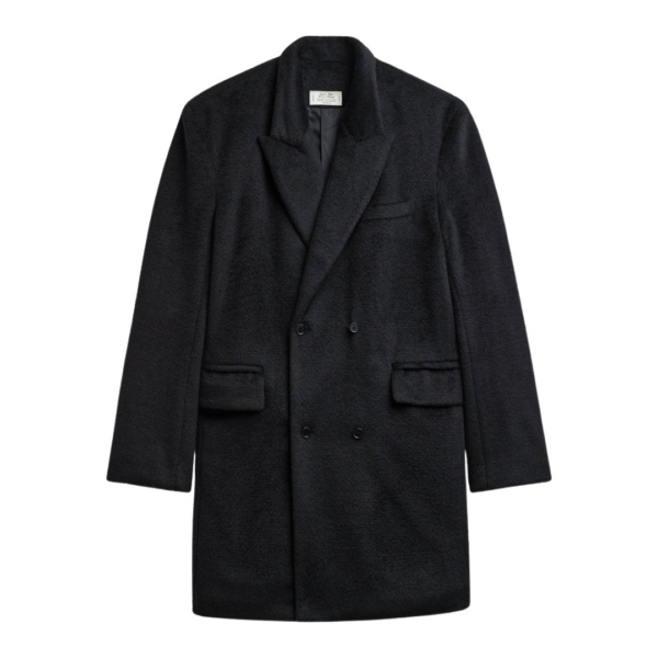 The Frankie Shop Coblence Textured Wool-Blend Coat - Black - Oversized Minimalist Coats in Black - Shop at Coveti