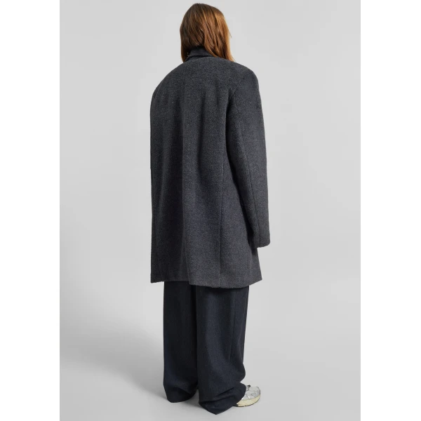 The Frankie Shop Coblence Textured Wool-Blend Coat – Dark Grey, view 8