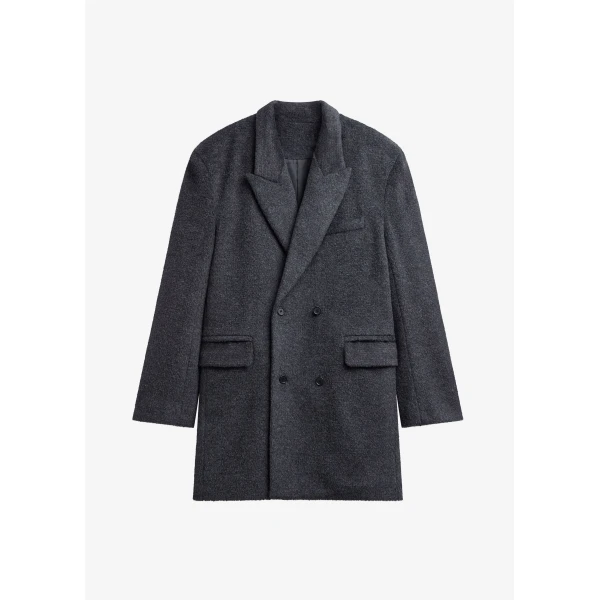 The Frankie Shop Coblence Textured Wool-Blend Coat – Dark Grey, view 9