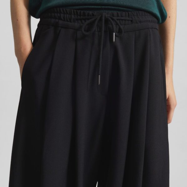 The Frankie Shop Corlen Pleated Wide Pants - Black - Oversized Minimalist Pants in Black - Shop at Coveti