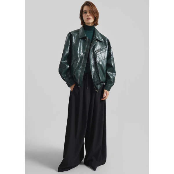 The Frankie Shop Corlen Pleated Wide Pants – Black, view 7
