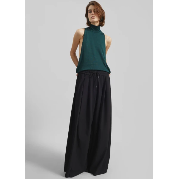 The Frankie Shop Corlen Pleated Wide Pants – Black, view 8
