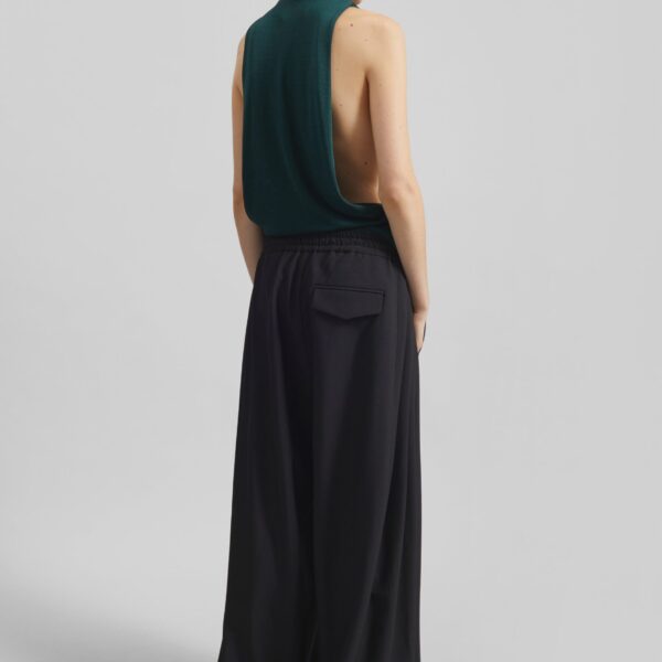 The Frankie Shop Corlen Pleated Wide Pants - Black - Oversized Minimalist Pants in Black - Shop at Coveti