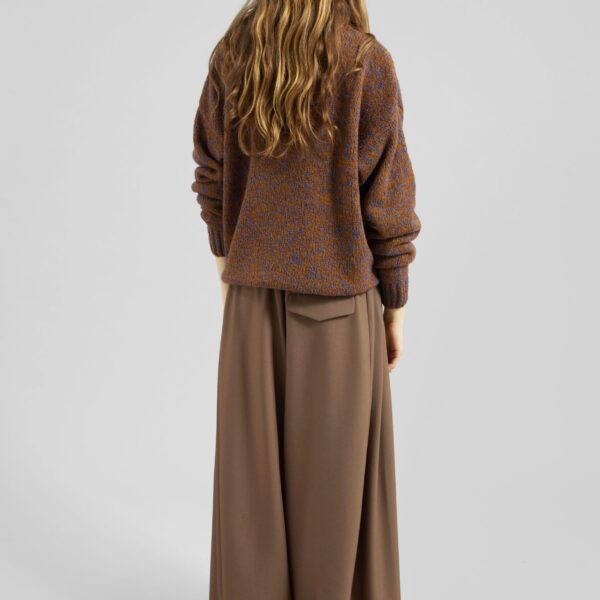 The Frankie Shop Corlen Pleated Wide Pants - Brown - Oversized Minimalist Pants in Brown - Shop at Coveti