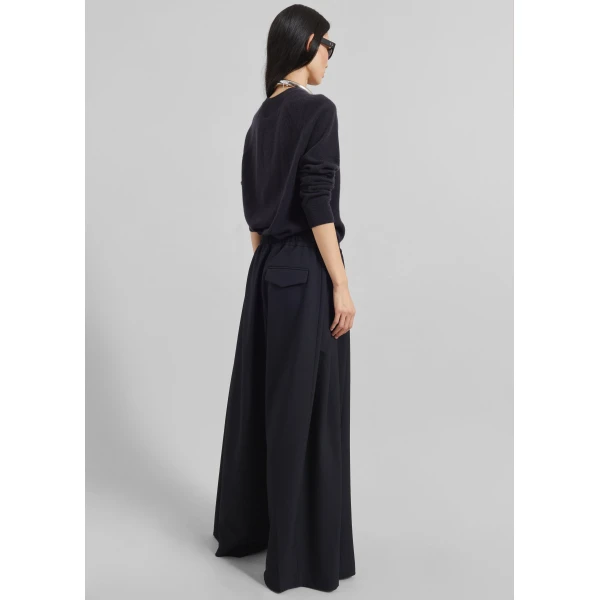 The Frankie Shop Corlen Pleated Wide Pants – Dark Navy, view 9