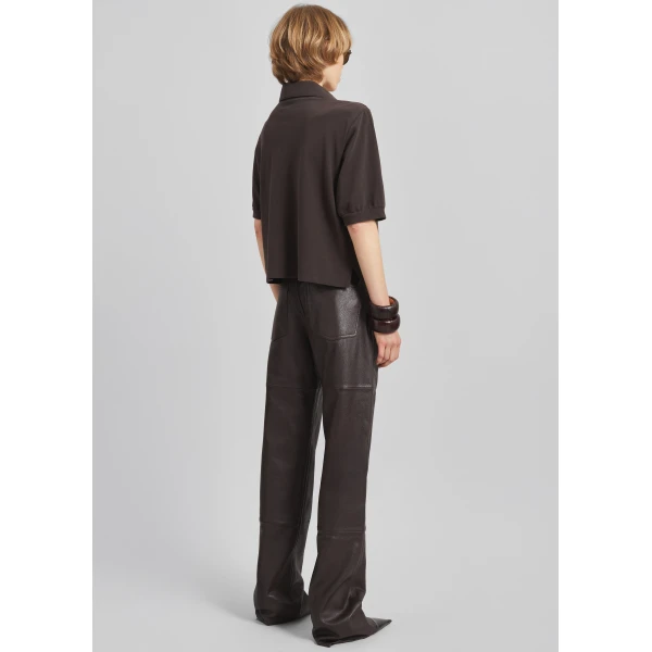 The Frankie Shop Dalston Leather Pants – Vintage Brown, view 7
