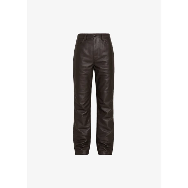 The Frankie Shop Dalston Leather Pants – Vintage Brown, view 8