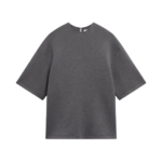 The Frankie Shop Delancey Neoprene Tee - Dark Grey - Oversized Minimalist Tops in Grey - Shop at Coveti