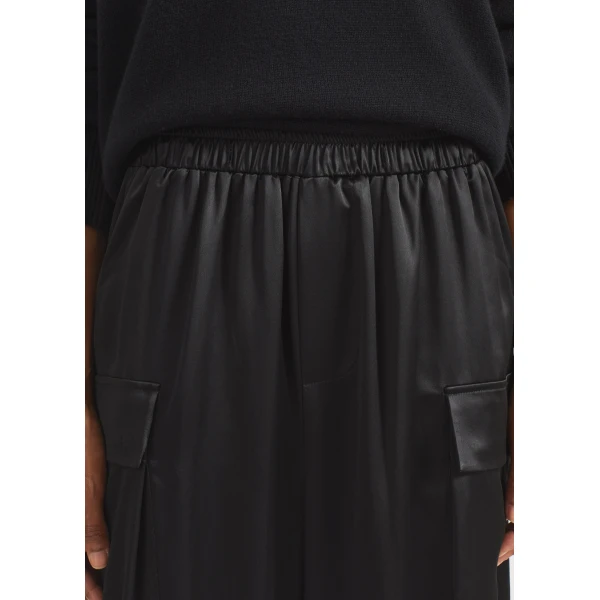 The Frankie Shop Delny Satin Cargo Pants – Black, view 5