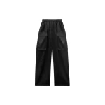 The Frankie Shop Delny Satin Cargo Pants - Black - Oversized Minimalist Pants in Black - Shop at Coveti
