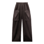 The Frankie Shop Delny Satin Cargo Pants - Dark Brown - Oversized Minimalist Pants in Brown - Shop at Coveti