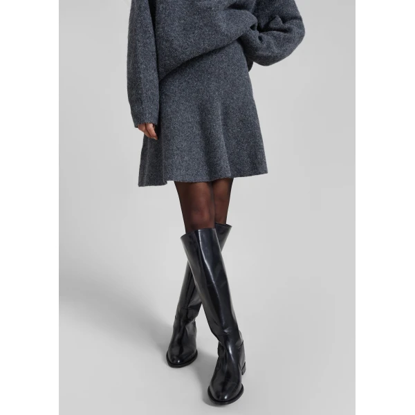 The Frankie Shop Dienne Knit Mini Skirt – Grey, view 2