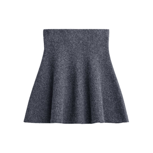 The Frankie Shop Dienne Knit Mini Skirt - Grey - Oversized Minimalist Skirts in Grey - Shop at Coveti