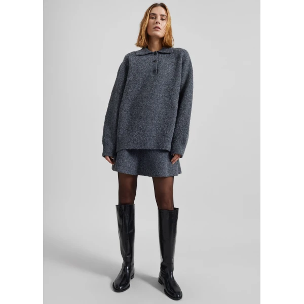 The Frankie Shop Dienne Knit Mini Skirt – Grey, view 5