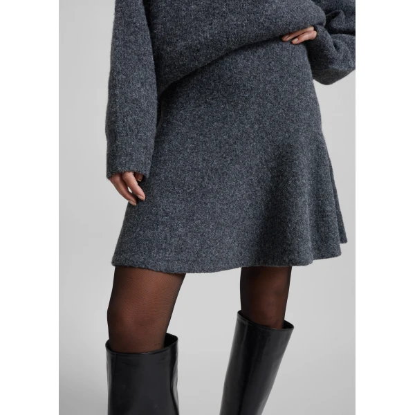 The Frankie Shop Dienne Knit Mini Skirt – Grey, view 6