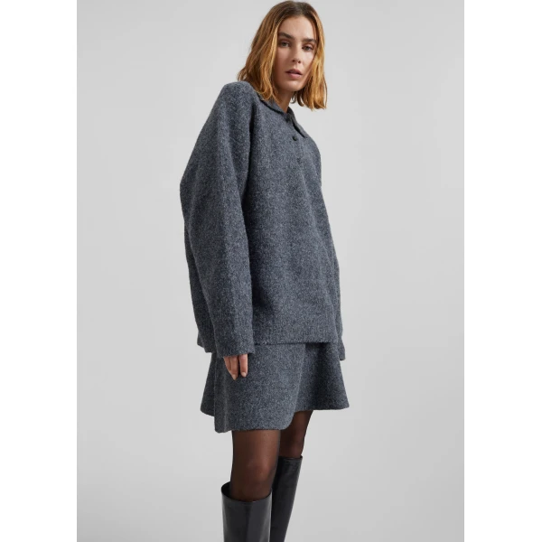 The Frankie Shop Dienne Knit Mini Skirt – Grey, view 7