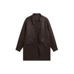 The Frankie Shop Douvrin Faux Leather Jacket - Brown - Oversized Minimalist Jackets in Brown - Shop at Coveti