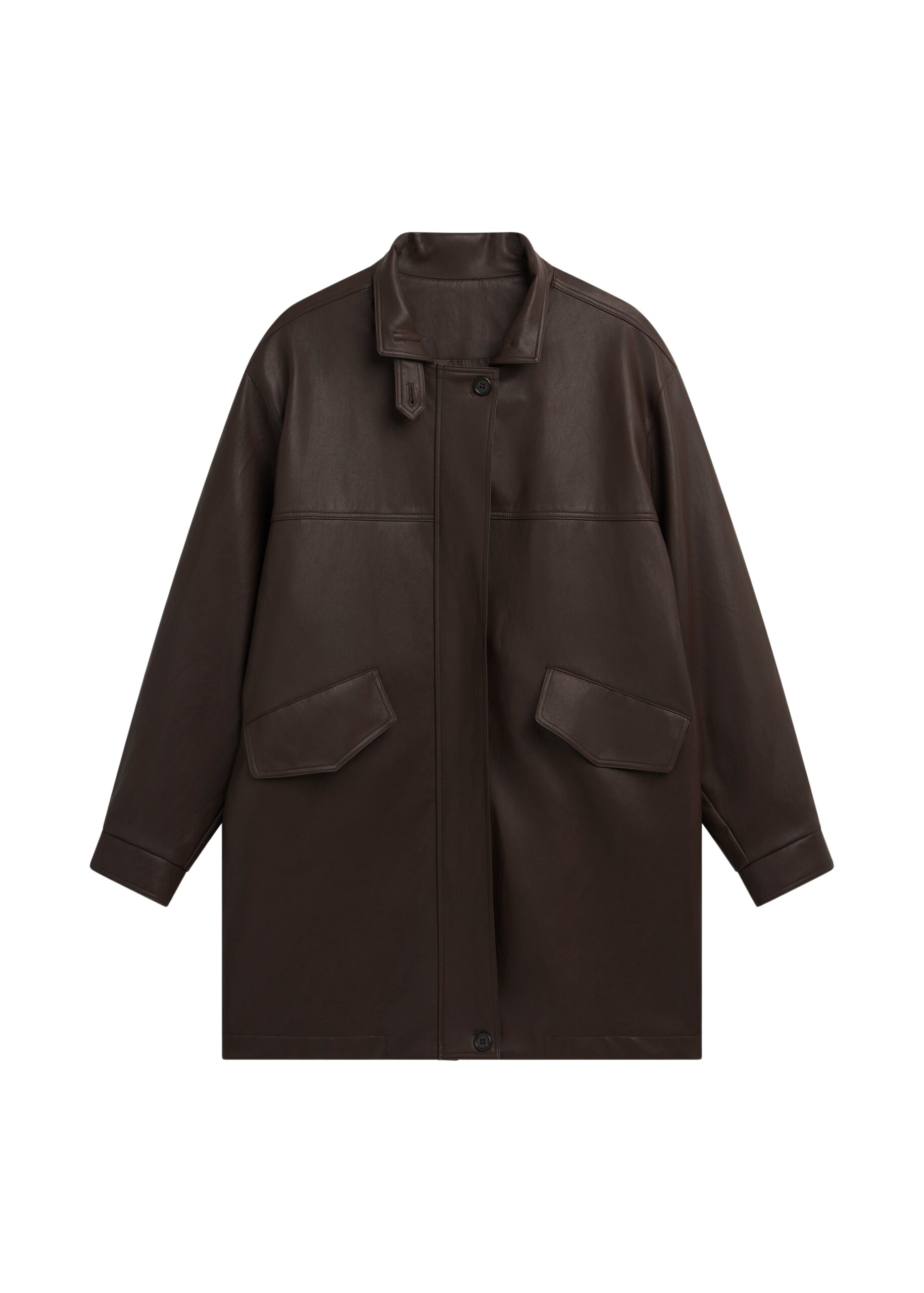 The Frankie Shop Douvrin Faux Leather Jacket – Brown