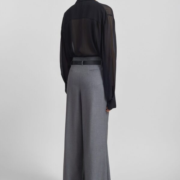 The Frankie Shop Dulverton Pleated Trousers - Grey - Oversized Minimalist Pants in Grey - Shop at Coveti