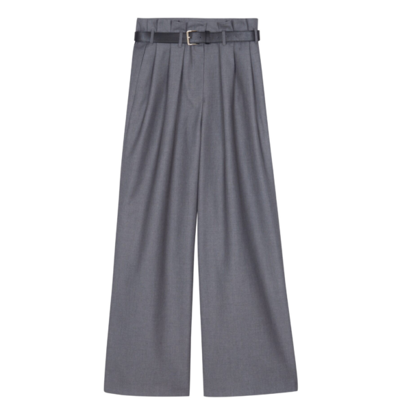 The Frankie Shop Dulverton Pleated Trousers - Grey - Oversized Minimalist Pants in Grey - Shop at Coveti