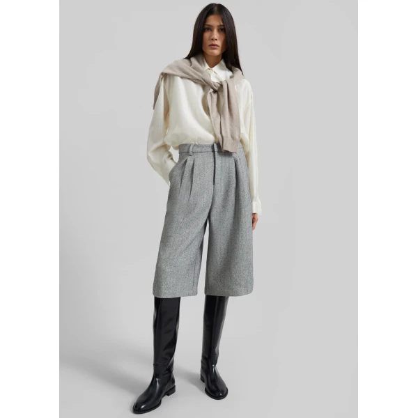 The Frankie Shop Dunley Bermuda Shorts – Grey Melange, view 2