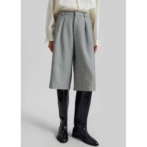 The Frankie Shop Dunley Bermuda Shorts – Grey Melange, view 6