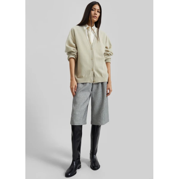 The Frankie Shop Dunley Bermuda Shorts – Grey Melange, view 8