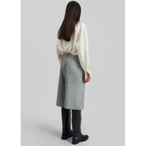 The Frankie Shop Dunley Bermuda Shorts – Grey Melange, view 9