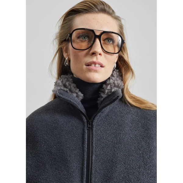 The Frankie Shop Edane Fleece Jacket – Dark Grey, view 4