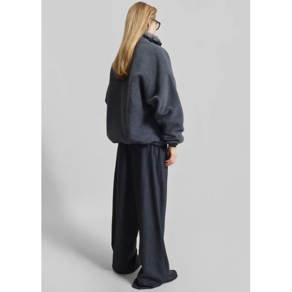 The Frankie Shop Edane Fleece Jacket – Dark Grey, view 6