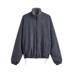 The Frankie Shop Edane Fleece Jacket - Dark Grey - Oversized Minimalist Jackets in Grey - Shop at Coveti