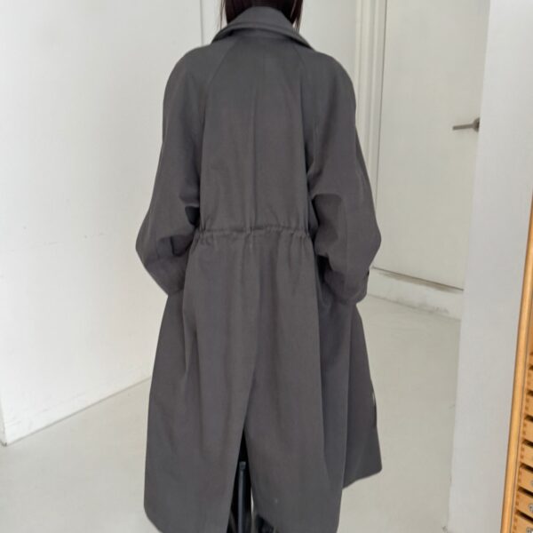 The Frankie Shop Elrod Drawstring Trench - Grey - Oversized Minimalist Coats in Grey - Shop at Coveti