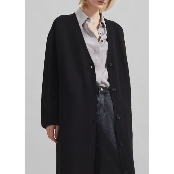The Frankie Shop Emi Long Knit Cardigan – Black, view 5